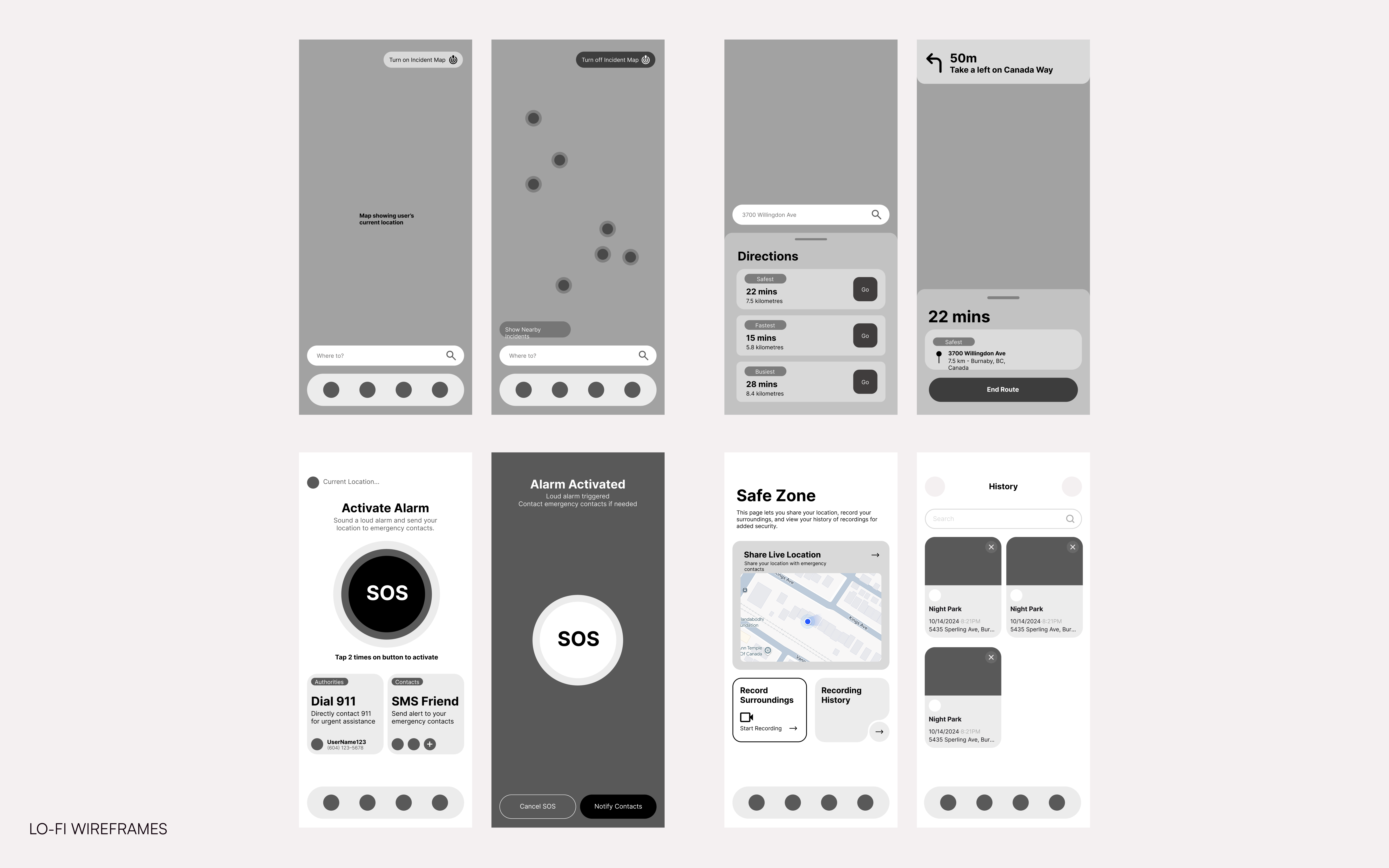 Beep Lo-fi Wireframes